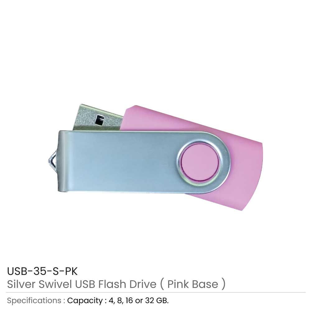 Silver Swivel USB Flash Drives | Promotional Gifts Suppliers in Dubai