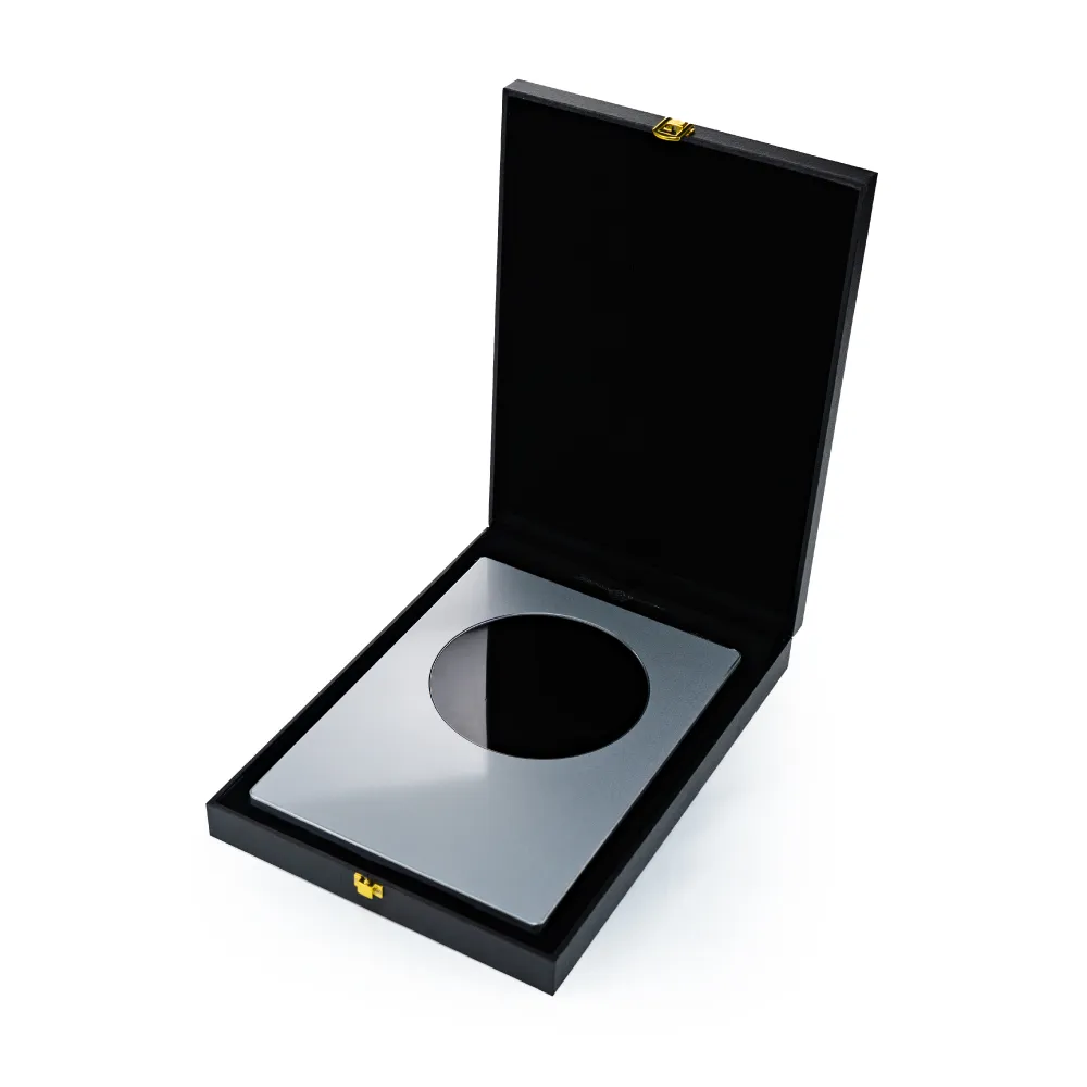 Aluminum-Award-Plaque-A4-with-Round-Colored-Plate-WPL-MR1-with-Box.webp